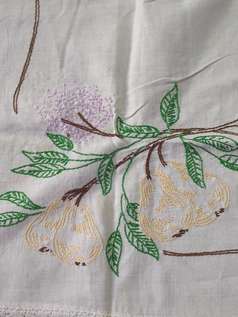 Vintage Embroidered Linens Lot Tablecloth Doilies Napkins Floral 10+ Pieces